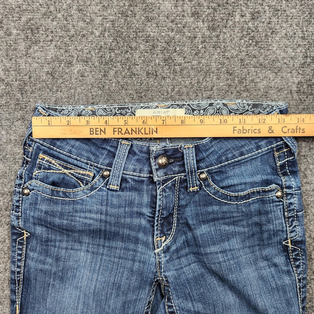Ariat REAL Jeans Womens 26S Blue Mid Rise Bootcut Denim Western Cowgirl - Picture 5 of 9